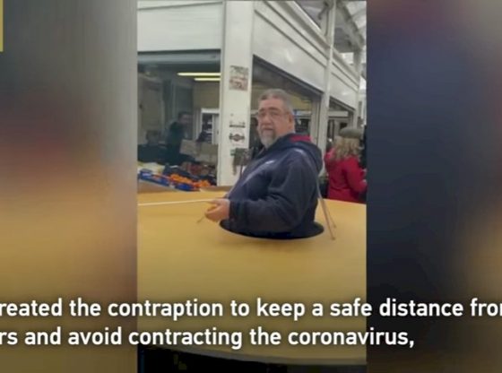 Funny | Italian man wears isolation disk to keep coronavirus at bay